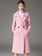 Coat Notch Collar Long Sleeve Wool Coats
