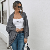Dip Hem Solid Casual Outwear Coats