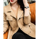 Drawstring Waist Versatile Elegant Casual Jacket