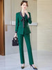 Elegant Double Breasted Scarf Collar Office Blazer and Pants 2 Pieces Outfits