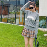 Elegant O Neck Loose Soft Knitted Sweater