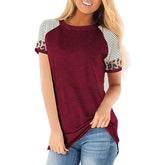 Fashion Patchwork Round Collar Short Sleeve T-Shirts