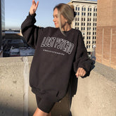 Fashion Round Neck Letter Print Long Sleeve Loose Sweatshirts