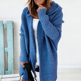 Fashion Solid Color Long-sleeve Loose Hooded Knitwear