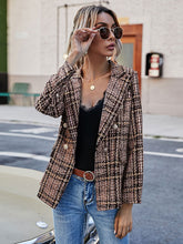 Fashion Turndown Collar Long Sleeves Plaid Shacket