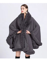Feel Wrap Solid Waist Classic Fur Faux Elegant And Vintage Coat