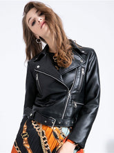 High Low Design PU Leather Long Sleeves Wind Proof Leather Jacket