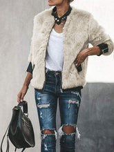 Jewel Neck Long Sleeve Zipper Detail Short Coat