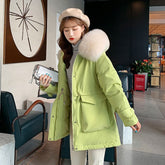 Large Fur Collar Thick Hooded Parkas Jackets Casual Padded Coats