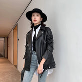 Luxury Outwear Zipper Basic Coat Motor Biker Jacket