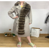Natural Fox Fur Elegant Lady Streetwear Plus Size Coat