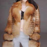 Natural Mink Fur Vintage Thick Warm Real Fox Fur Coats