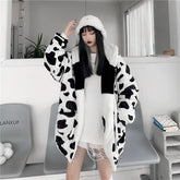 Casual Style Both Sides Wear Loose Thick Faux Fur Cotton Coat