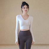 Long-Sleeve Yoga Top with Built-In Bra