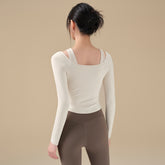 Autumn and winter nude slimming yoga clothes tops fitness T-shirts
