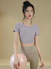 Quick-drying back-beautiful short sleeves