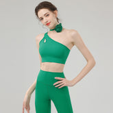 Flower crossover bra bell bottoms set