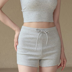 Nude, Breathable, Drawstring running training three-point pants