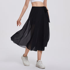 Ballet high-waisted loose-fitting strappy midi skirt