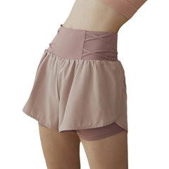High-waisted loose breathable sports shorts