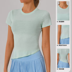 Slim beveled short-sleeved T-shirt