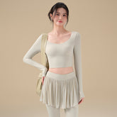 High-value mesh beauty back gym suit top with chest pad