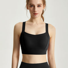Integrated fixed cup sports bra
