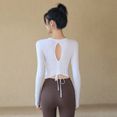 Hollow Beauty Back Long Sleeve with Bra Pad