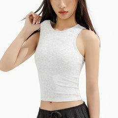Ribbed crew tie chest pad sports vest