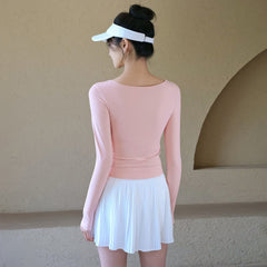 High-value autumn sports comfortable long-sleeved fitness T-shirt with chest pads