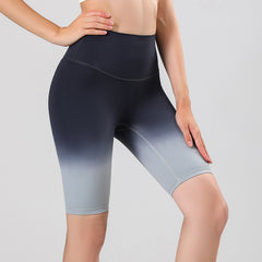High-waisted hip-lifting gradient cropped pants