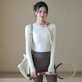 High-end slimming with chest pad and long-sleeved fitness training outfit