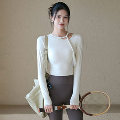 High-end slimming with chest pad and long-sleeved fitness training outfit