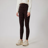 Plush seamless nude warm high-waisted hip-lifting leopard print pants