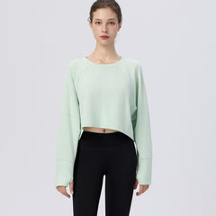 Loose crew neck gym top cover-up
