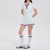 Anti-shine pleated skirt quick-drying V-neck short-sleeved golf suit