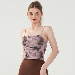 Butterfly print breathable mesh slim fit sexy camisole bra