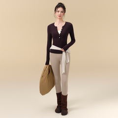 Slim and skin-friendly Pilates long sleeves