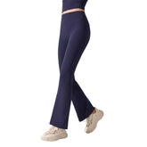 Nude antibacterial high-waisted hip lift slim slightly flared pants