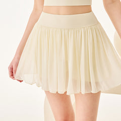 High waist solid color anti-walking light sports training running tennis skirt cake skirt short skirt