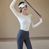 Fitted slimming long-sleeve T-shirt