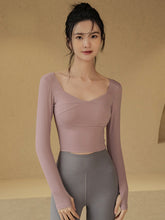 V tie chest pad long sleeves