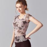 Butterfly print mesh breathable, Quick-drying short sleeves