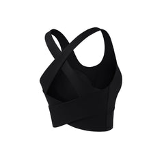 Shockproof sports bra with wide shoulder straps