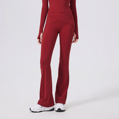 Nude tummy tucking high stretch sweatpants yoga bell bottoms