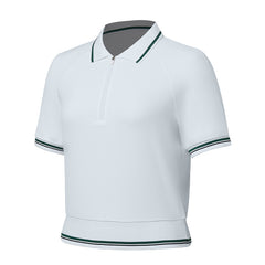 Golf Tennis Half Zip Short Sleeve POLO Shirt