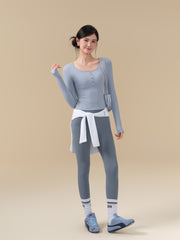 With chest pads, Wear nude and breathable fitness long sleeves