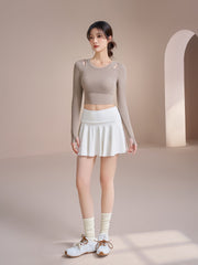 Skin-friendly high-elastic cut-out sports long sleeves