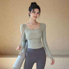 Elegant Square Neck Sports Top