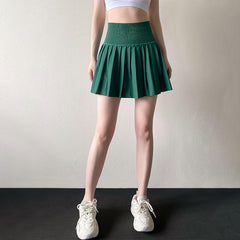 High-waisted, Tummy-cinching, Anti-glare, Sports pleated skirt